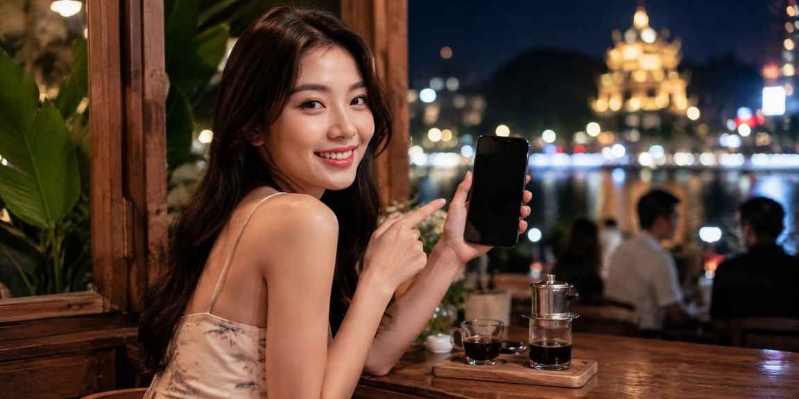 Người chơi tại Ninh Bình trải nghiệm casino trên điện thoại di động bên ly cà phê